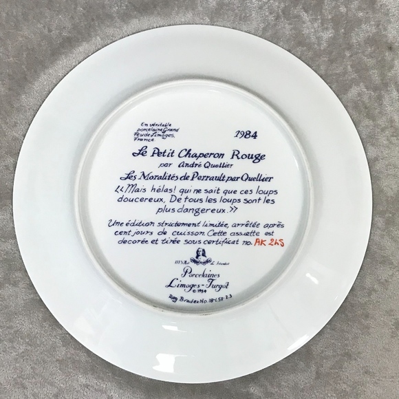 LIMOGES-TURGOT VINTAGE LE PETIT CHAPERON ROUGE - Picture 2 of 3